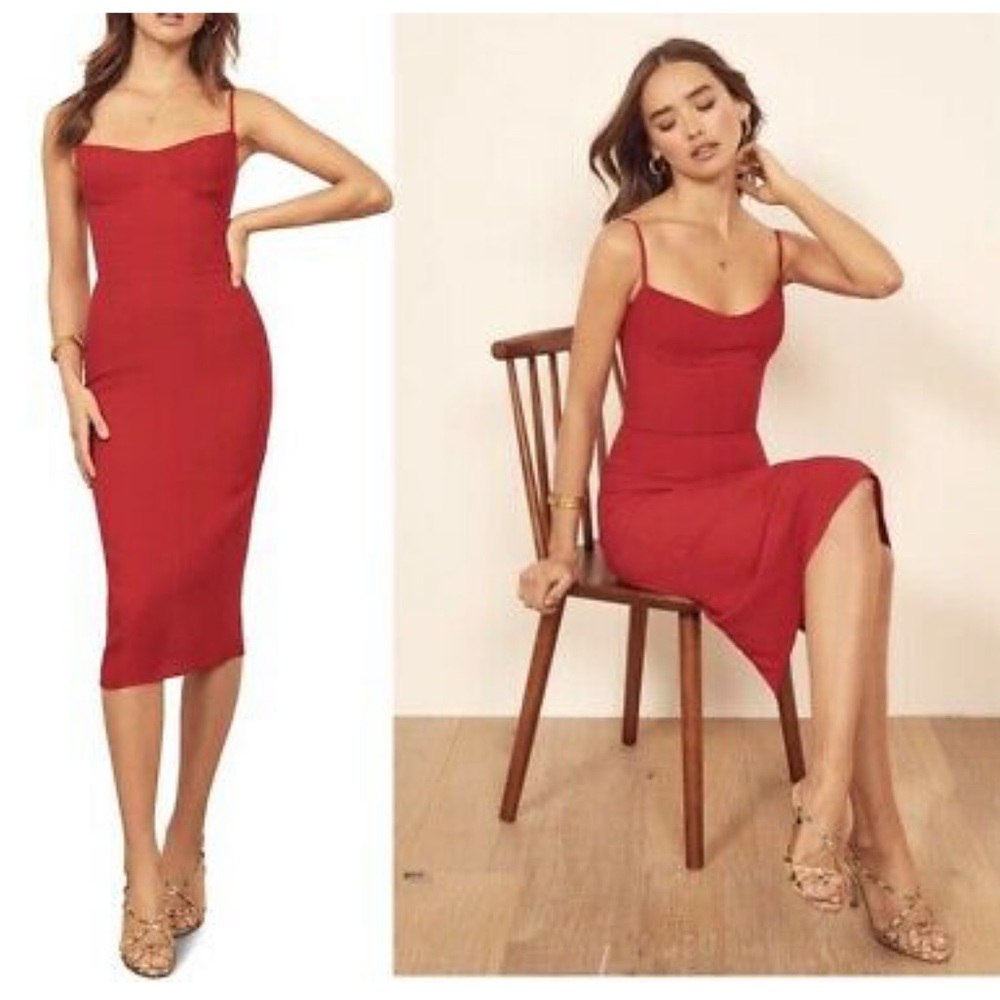 Isabel dress in cherry by reformation!